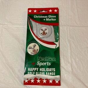 Christmas Right Hand size M Golf Glove w/Ball Marker